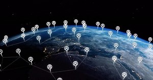 People network global earth connection.Business graphic interface linking world social communication