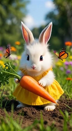 Cute White Rabbit’s Garden Adventure 🐰🥕 | Fun & Playful Story for Kids