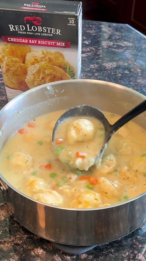 I used a box of red lobster cheddar bay biscuits to make the dumplings in this easy chicken and dumplings recipe. The dumplings have fantastic flavor and texture. So I will definitely be making this recipe again. However, full disclosure, the cheddar bay flavor is not as obvious as I hoped it would be. #s#soupseriesf#fallrecipess#soupseasond#dinnerideas#souprecipes#soupf#fallfoodf#fallcookings#souptokh#hellofalls#soupseasonisuponusd#dinnerideasc#chickenanddumplingsc#chickenndumplinsc#cheddarbayb