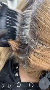 ✨Clients turning away from high-maintenance color like global lightening? Are they looking for techniques that are easier to maintain, but still provide gray coverage? "My client has been doing a bleach retouch for a couple months now and was wanting to do something that required less lightening, but still covered her grays. I decided to go with IGORA ROYAL Absolutes because of the anti-age complex AND because it provides 100% gray coverage!" -@catcoiffeur ✨ | Schwarzkopf Professional