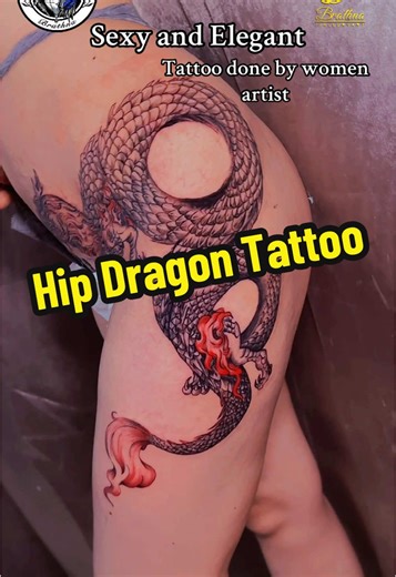 Hip tattoo work done by women artist♥️🙏 #hiptattoo #dragontattoo #scarcovertattoo #birthmarktattoo #cambodiatattooartist