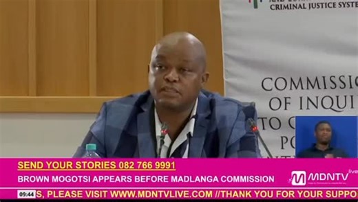 Brown Mogotsi explains to the #MadlangaCommission the difference between an informant and an agent. | Mdntv