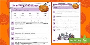 The History of Halloween Cloze Activity Differentiated