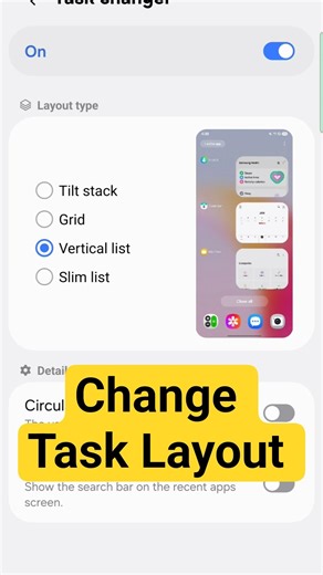 How to Change Task Layout On Samsung Mobile 😎. #shorts #viral