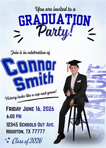 Custom Graduation Party Invitation With Photo, Custom Grad Invite, Digital Download - Etsy