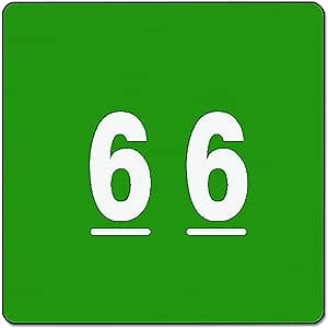 Smead DCC Color-Coded Numeric Label, 6, Label Roll, Green, 250 Labels per Roll (67426)