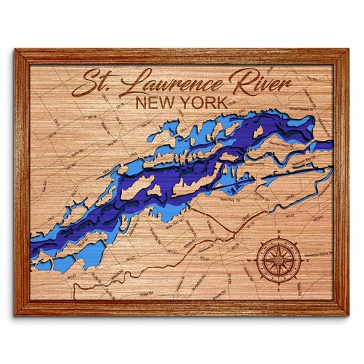 St. Lawrence River, New York Depth Map - Any Lake, Pond, or Reservoir, Home Decor, Wall Art, Wall Decor - Etsy