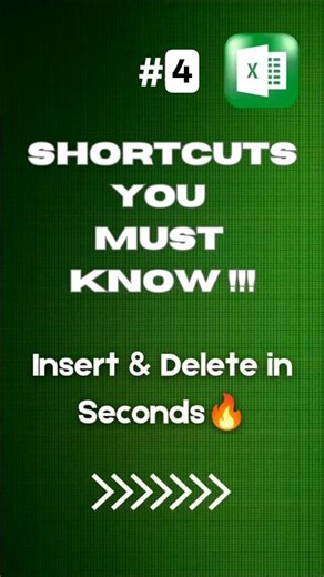 Part 4 Insert & Delete Column/Row in Seconds | Excel Hacks #excel #exceltips #excelhacks #shorts