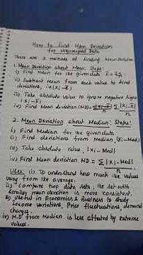 How to find Mean deviation for ungrouped data