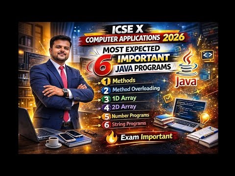 ICSE X Computer Applications 2026 Most Important Java Programs Board Exam | #2026 #viral #suprith