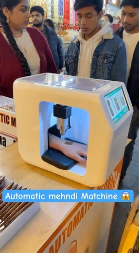 The Future of Mehndi? 😲 Automatic Henna Machine in Sarojini Nagar!