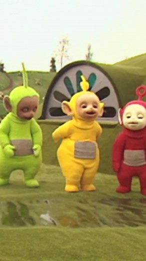 Teletubbies on Instagram: "Spring means jumping in puddles! 🌧️🌈 Video: All 4 Teletubbies splash in a big puddle outside the Home Dome."