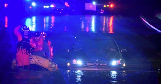 San Diego Fire-Rescue crews rescue multiple drivers trapped in floodwaters