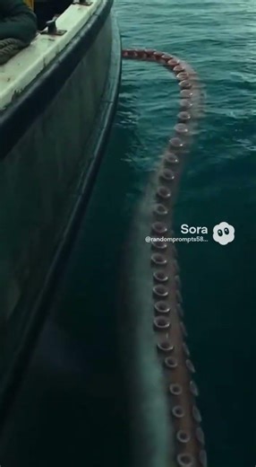 Terrifying tentacle capture on film under fishing boat #ocean #tentacles