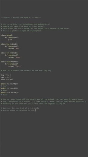 class inheritance polyorphism #python #showcase