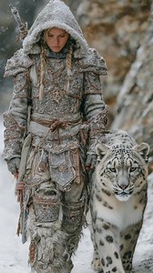 Silent Peak Guardian — embodiment of grace and frost 🐆❄️ A mythic force guarding the frozen realms. Where calm becomes strength. 🎨 Created with AI vision. #silentpeakguardian #snowleopard #huntresses #warriorwomen #fantasy #fantasyart #midjourney #aiart #reels | Comics Verse AI