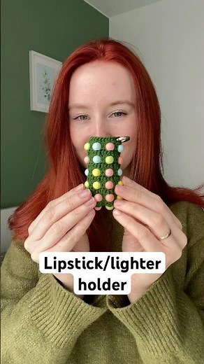 Crochet lighter/lipstick holder ✨ #crochet #crochetideas