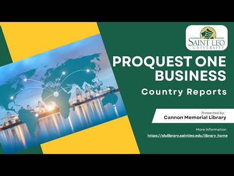 Proquest One Business Country Reports
