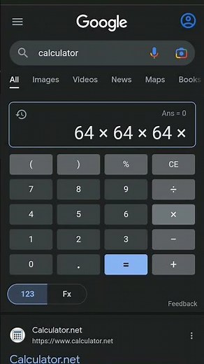 infinity google calculator trick