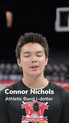 2.4K views · 100 reactions | Script Ohio on Court this past Sunday was electric and so was the dotting of the I from Connor Nichols! | The Ohio State University Athletic Band | Facebook