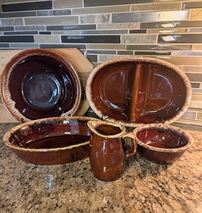 Vintage Hull Pottery Brown Drip Glazed – Oven Safe Stoneware Collection – 5 Pieces - Etsy