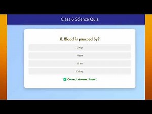 Class 6 Science Quiz | 20 Objective Questions | Interactive Auto Quiz with Answers