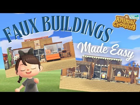 How to build fake buildings acnh Speed Build City Street | Animal Crossing New Horizons Aussibelle