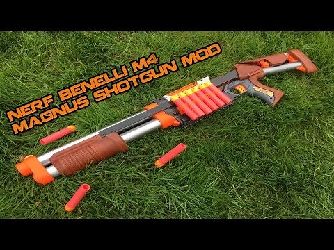 NERF BENELLI M4 SHOTGUN MOD || Wooden MEGA Magnus Mod | Walcom S7