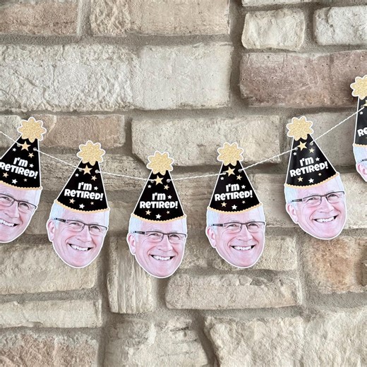Face Retirement Banner, Retirement Gift, Retirement Bunting, Retired Garland, Retirement Party Decoration - Etsy Canada