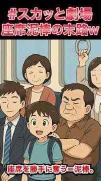 電車で座席泥棒！？逆転の一言で顔真っ赤www #shorts #スカッと劇場 #スカッとする話 #スカッと