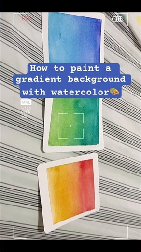 How to paint a gradient background with watercolor 看这个小姑娘怎么用水彩画个渐变色⁉️ #watercoloreffect #waterpaint