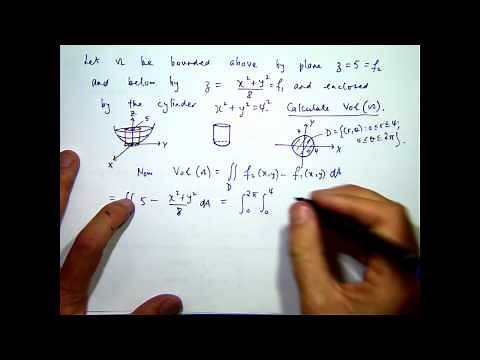 Double integrals and volume example