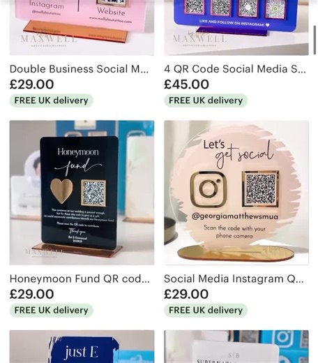 Mini QR Code Display Sign - Etsy