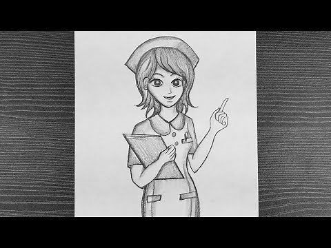 How To Draw A Nurse || Beautiful Nurse Drawing With Pencil || Step By Step || Pencil Drawing Easy