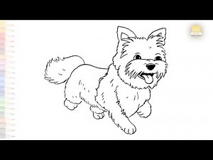 Yorkshire Terrier dog drawing easy | Dog Art | How to draw A Yorkshire Terrier step by step simply