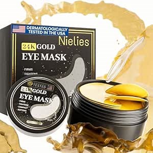 Under Eye Patches for Women (30 Pairs) - Eye Patches for Puffy Eyes and Dark Circles - Skin Care with Collagen eye patches for women - Anti-Aging Eye Masks (24 Gold- Box)