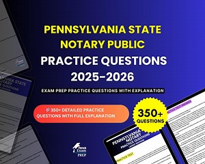 Pennsylvania State Notary Public Practice Questions 2025-2026 | Test Prep Study Guide PDF | Digital Download - Etsy