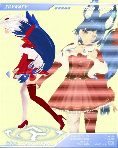 Christmas outfit for IcyKaty 🎄made in VRoid Studio, Blender with Warudo MagicaCloth✨ #vtuber #vroid