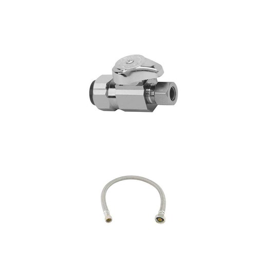 BrassCraft 3/8 in. Compression Faucet Supply Line (20 in.) and 1/2 in. Push Connect Straight Valve Combo - The Home Depot
