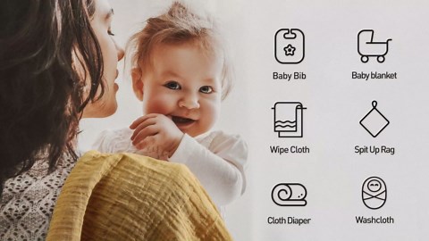Muslin Receiving Blankets, Neutral Blanket Swaddling for Newborn Boys and Girls, 5 Pack Breathable and Skin-Friendly Swaddle Wrap for Infant Baby (Bright Colors)