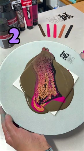 March Challenge Day 2 | FUN Color Combination Acrylic Pour | Fluid Art with Cells by MarjoleinART