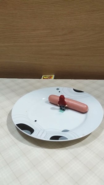 The Lego man is eating sausages. #shorts
