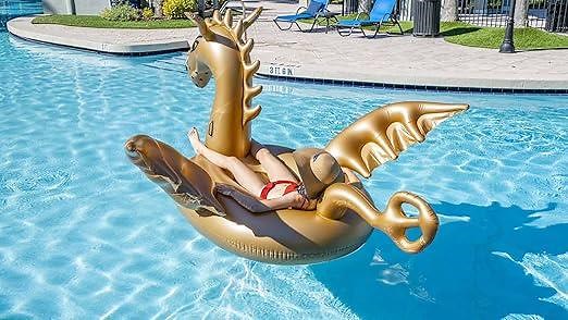 Inflatable Gold Dragon Pool Float 