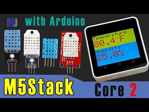 Measure Temperature and Humidity using M5Stack Core 2 with DHT11 and DHT22 - Robojax