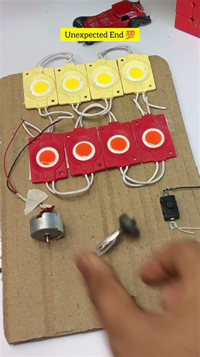 Experiment with Dc motor Science project With 12 volt Led #shorts #experiment #motor