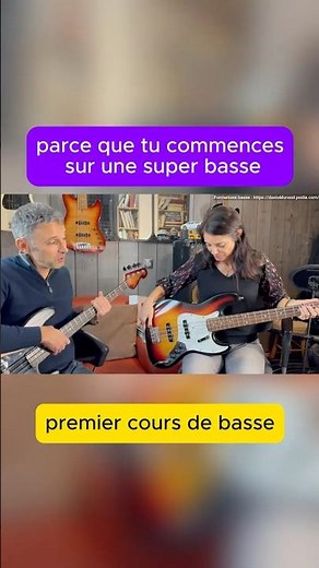1er cours de basse avec Sandrine ! #débuterlabasse #formationbasse