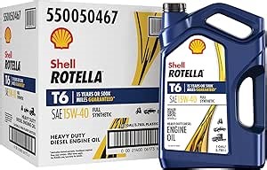 Amazon.com: Shell Rotella T6 Full Synthetic 15W-40 Motor Oil, 1 Gallon (3 Pack) : Automotive