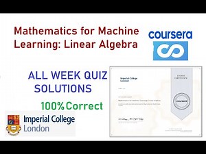 Mathematics for Machine Learning: Linear Algebra Quiz Solutions I Imperial College London I Coursera