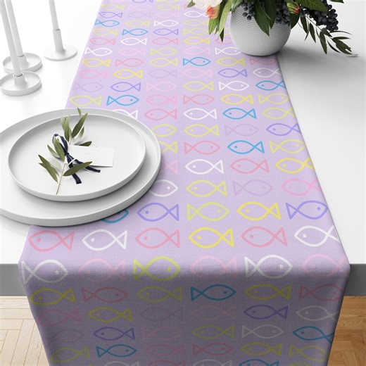 Nautical Coffee Print Table Runner, Ocean Table Runners, Coastal Tablecloth - Etsy
