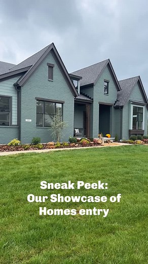 Drees Homes on Instagram: "Your first look at our Showcase of Homes entry! The Bedford at Triple Crown Affirmed brings the curb appeal - green painted brick is accented by rich earth tones. Inside, find a vaulted ceiling in the family room, a fluted range hood in the kitchen and even a state-of-the-art golf simulator room in the lower level. ⛳️ Golf course views ⛳️ 5,700 sq. ft. ⛳️ 5 bedrooms ⛳️ 4 baths ⛳️ Two-story outdoor living area @cincinnatimagazine’s Showcase of Homes opens this weekend!
